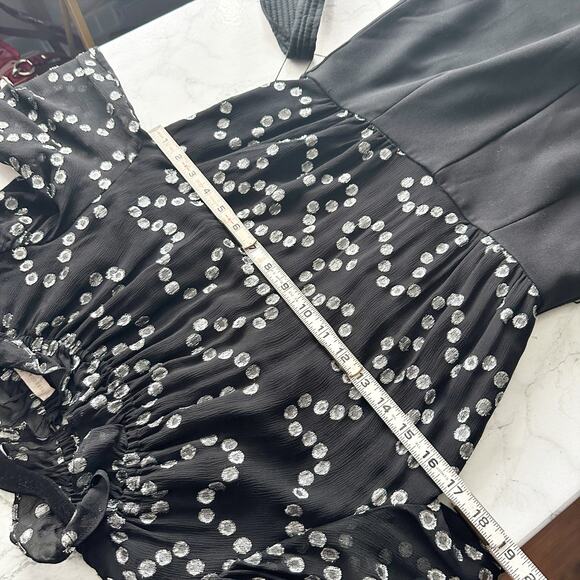 Rebecca Taylor‎ Black Silver Metallic Formal Jumpsuit Women’s Size 2 - Picture 13 of 16